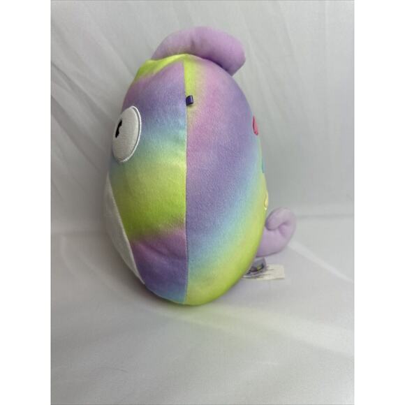 Squishmallows 8” Honeydew the Chameleon Plush Pastel Rainbow Kellytoy 2021 - Picture 4 of 7